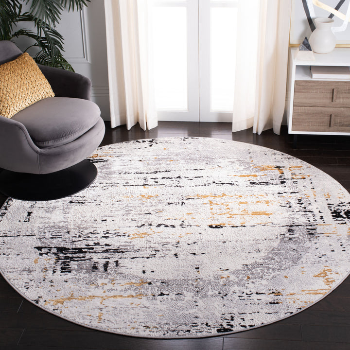 SAFAVIEH Amelia Collection ALA271F Grey / Gold Rug Image 2