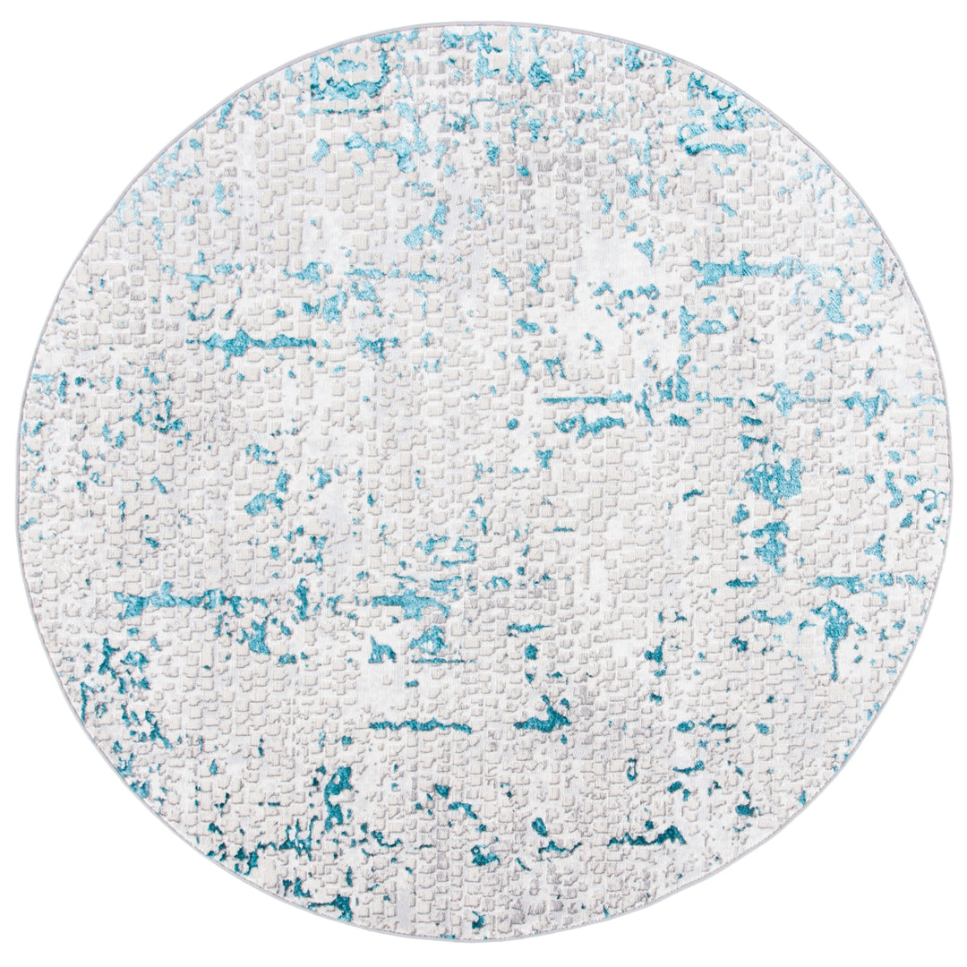 SAFAVIEH Amelia Collection ALA254H Grey / Turquoise Rug Image 4