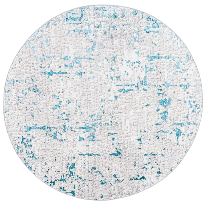 SAFAVIEH Amelia Collection ALA254H Grey / Turquoise Rug Image 4