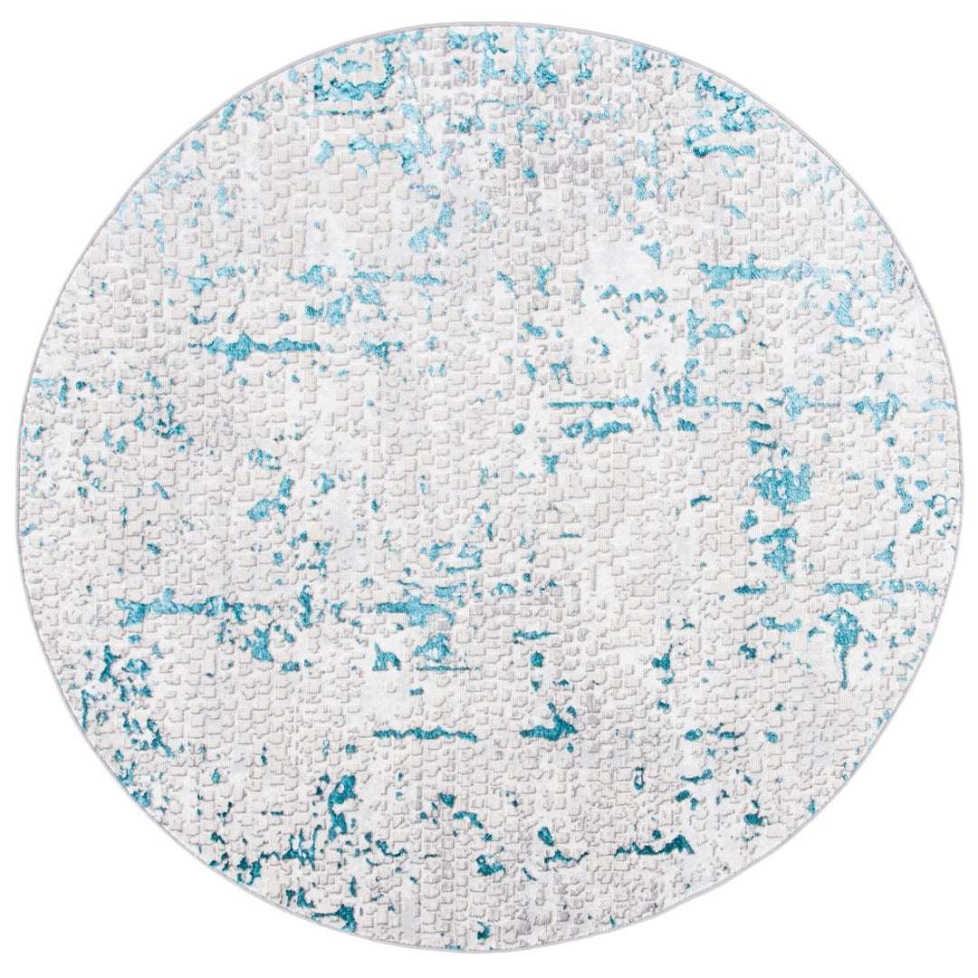 SAFAVIEH Amelia Collection ALA254H Grey / Turquoise Rug Image 1