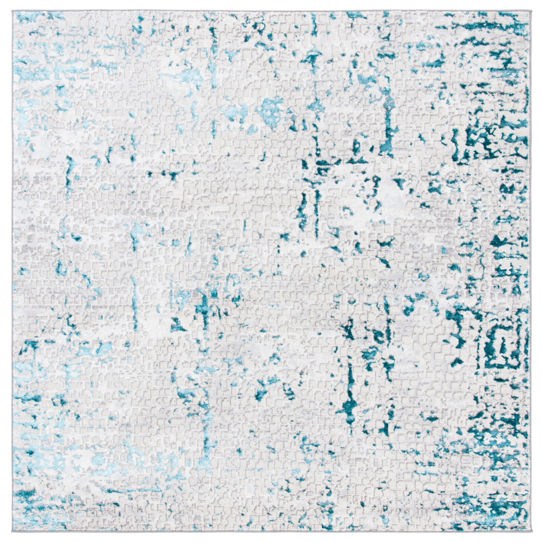 SAFAVIEH Amelia Collection ALA254H Grey / Turquoise Rug Image 6