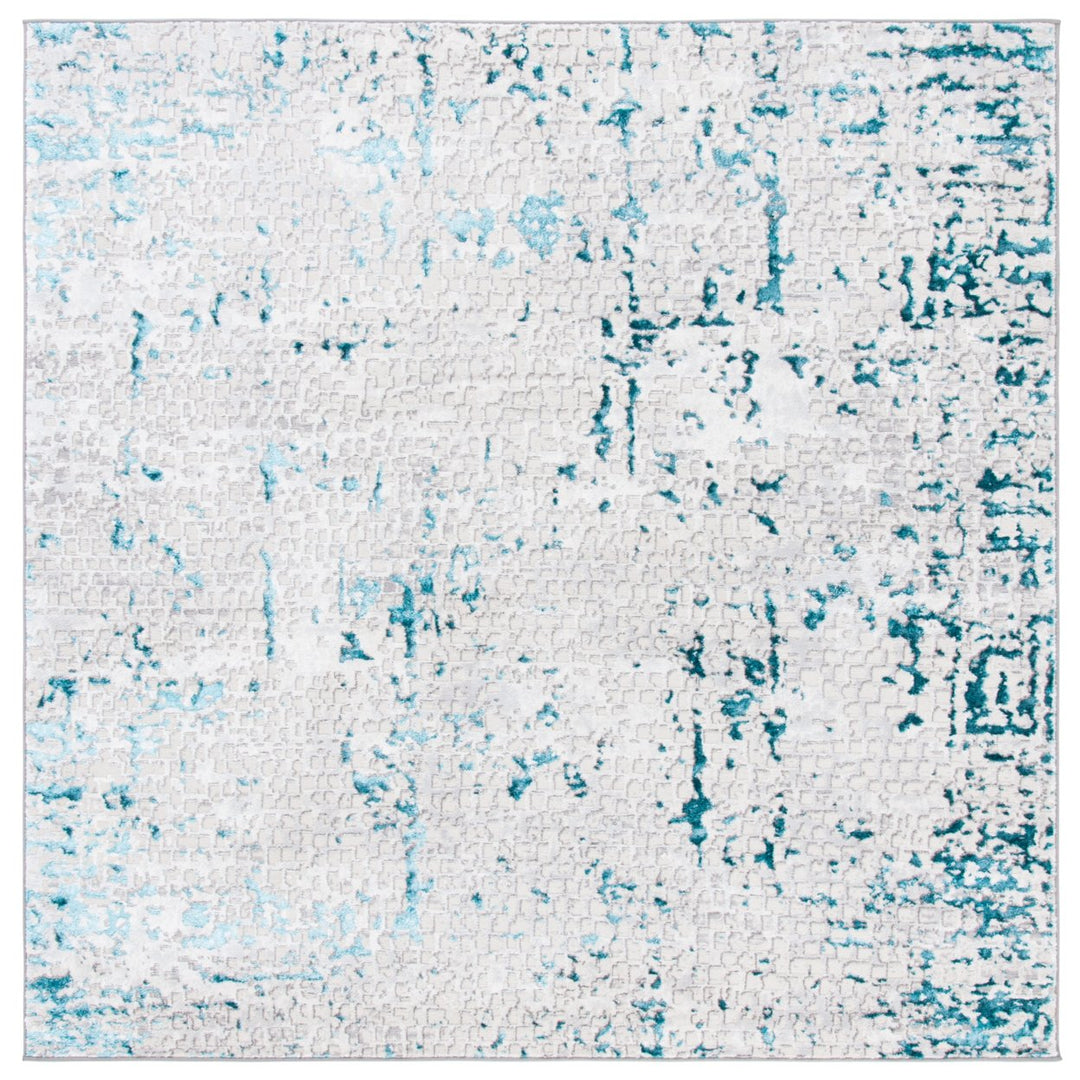 SAFAVIEH Amelia Collection ALA254H Grey / Turquoise Rug Image 1