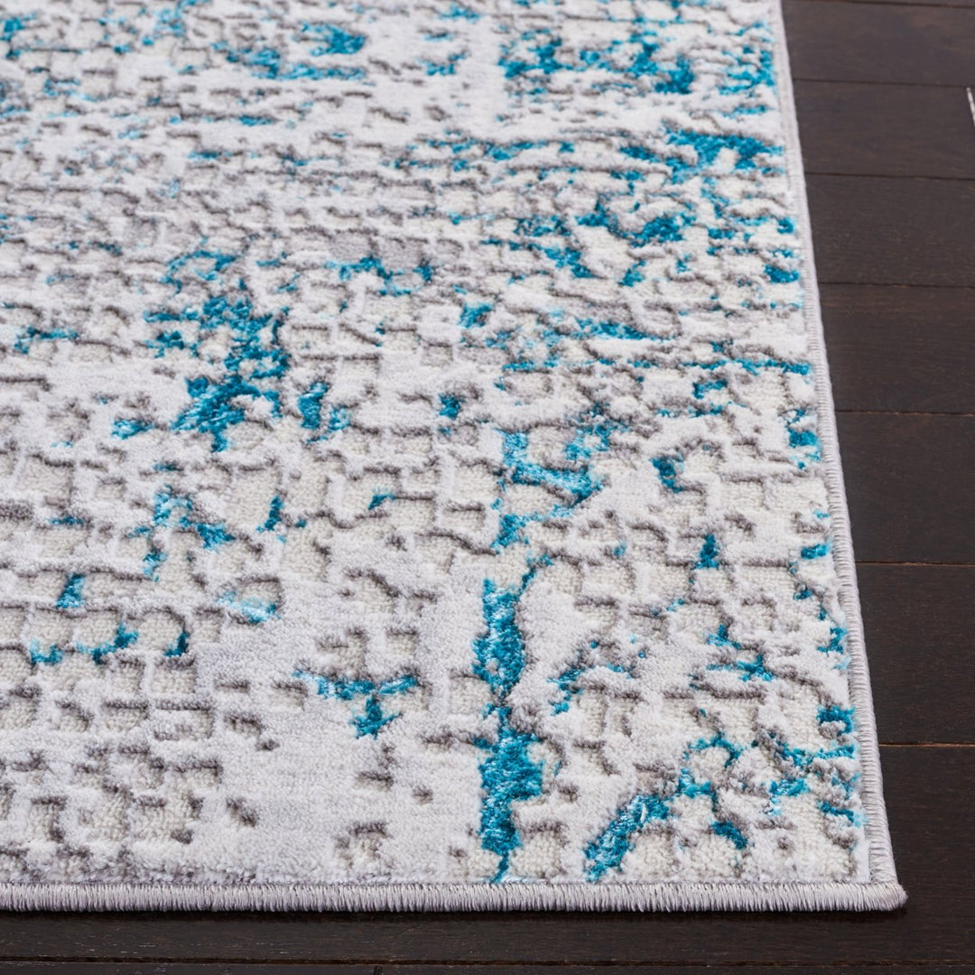 SAFAVIEH Amelia Collection ALA254H Grey / Turquoise Rug Image 7