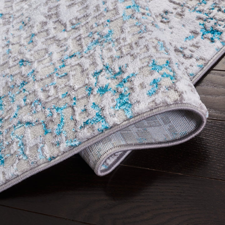 SAFAVIEH Amelia Collection ALA254H Grey / Turquoise Rug Image 9