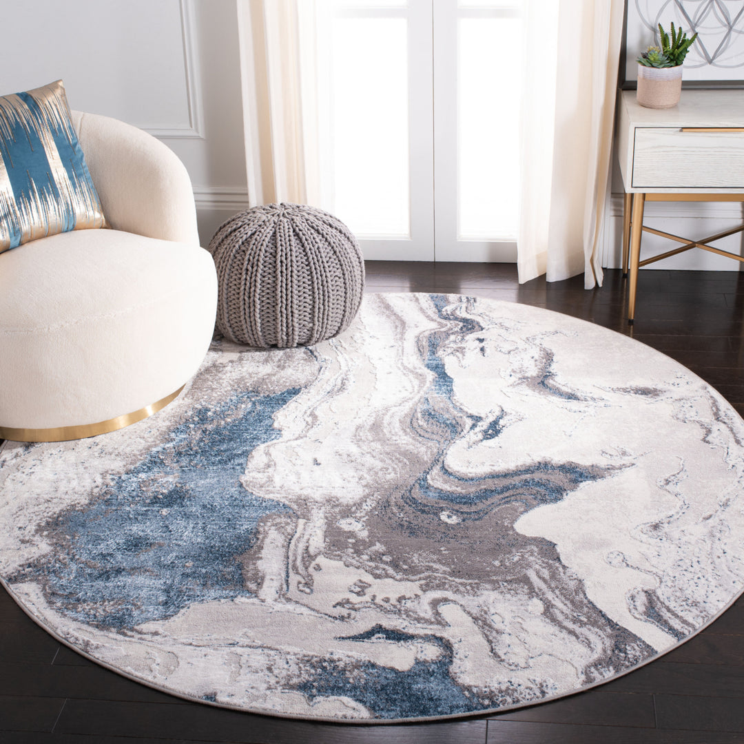 SAFAVIEH Amelia Collection ALA277F Grey / Blue Rug Image 8