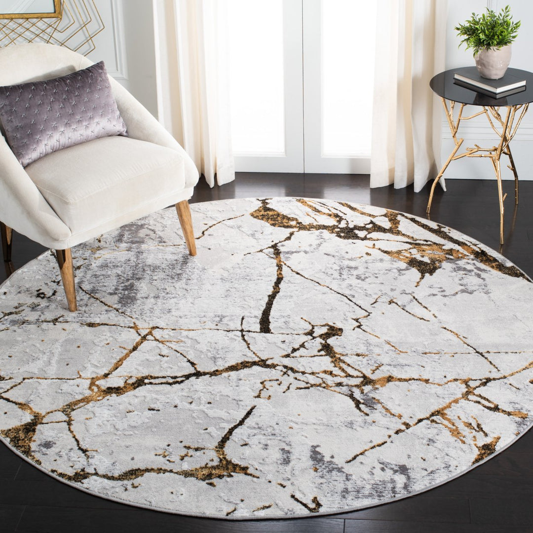 SAFAVIEH Amelia Collection ALA293G Grey / Gold Rug Image 9