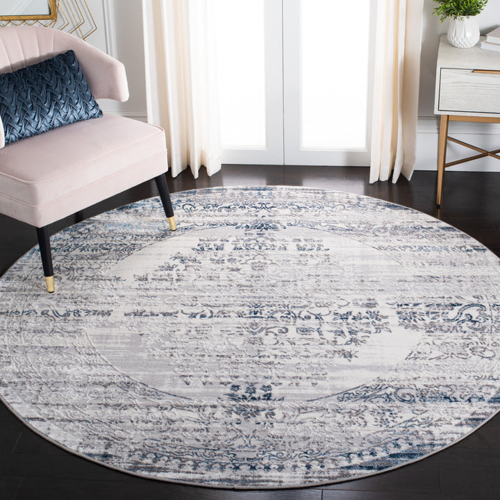 SAFAVIEH Amelia Collection ALA298F Grey / Blue Rug Image 2