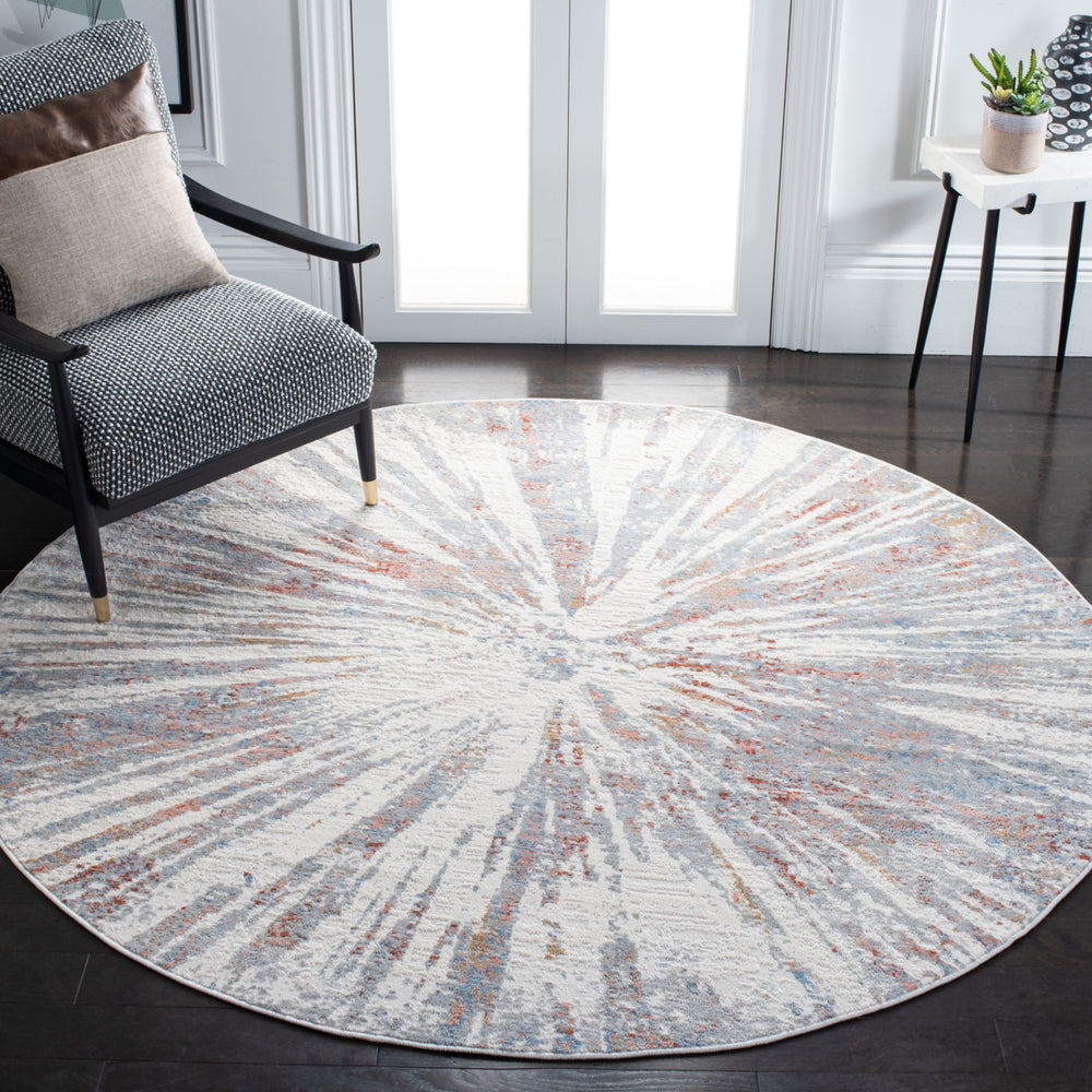 SAFAVIEH Amelia Collection ALA449G Grey / Rust Rug Image 2