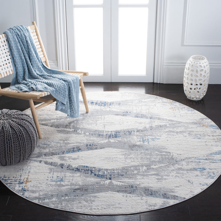 SAFAVIEH Amelia Collection ALA478A Ivory / Blue Rug Image 2