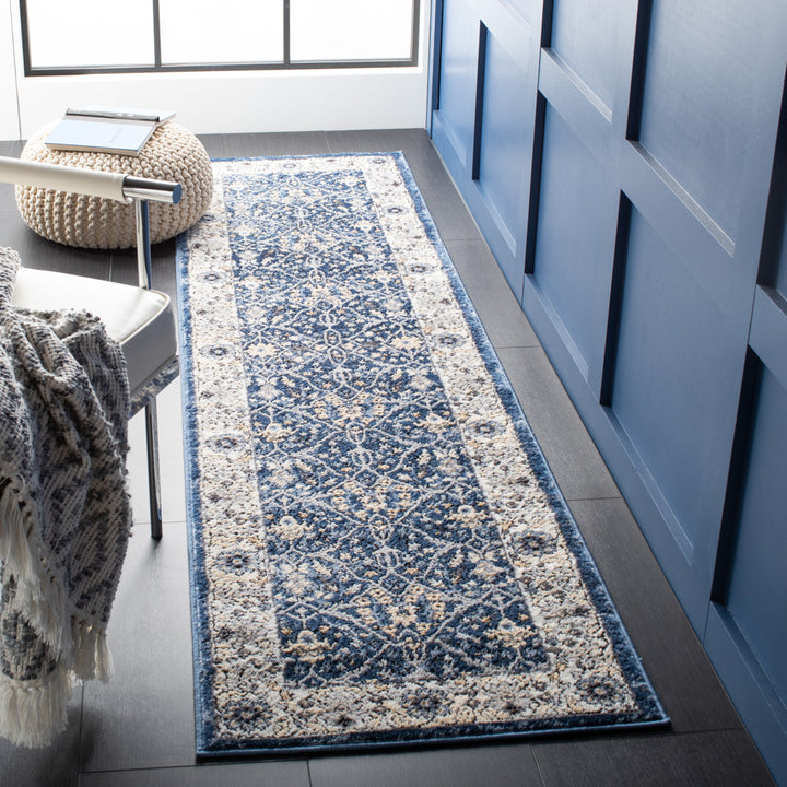 SAFAVIEH Amelia Collection ALA793N Navy / Ivory Rug Image 3