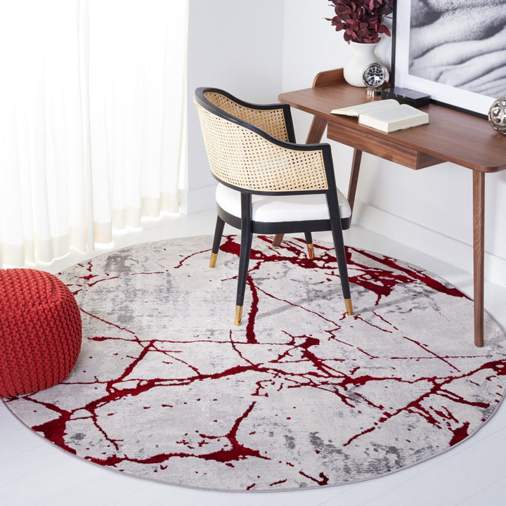 SAFAVIEH Amelia Collection ALA293L Grey / Red Rug Image 2