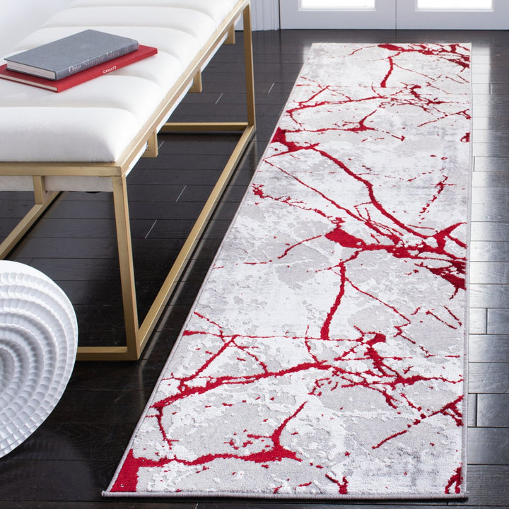 SAFAVIEH Amelia Collection ALA293L Grey / Red Rug Image 3