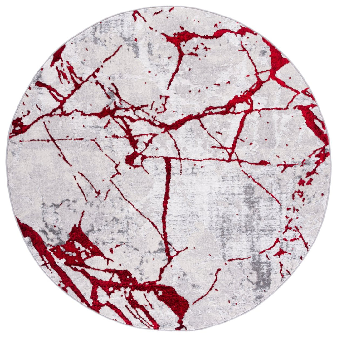 SAFAVIEH Amelia Collection ALA293L Grey / Red Rug Image 4