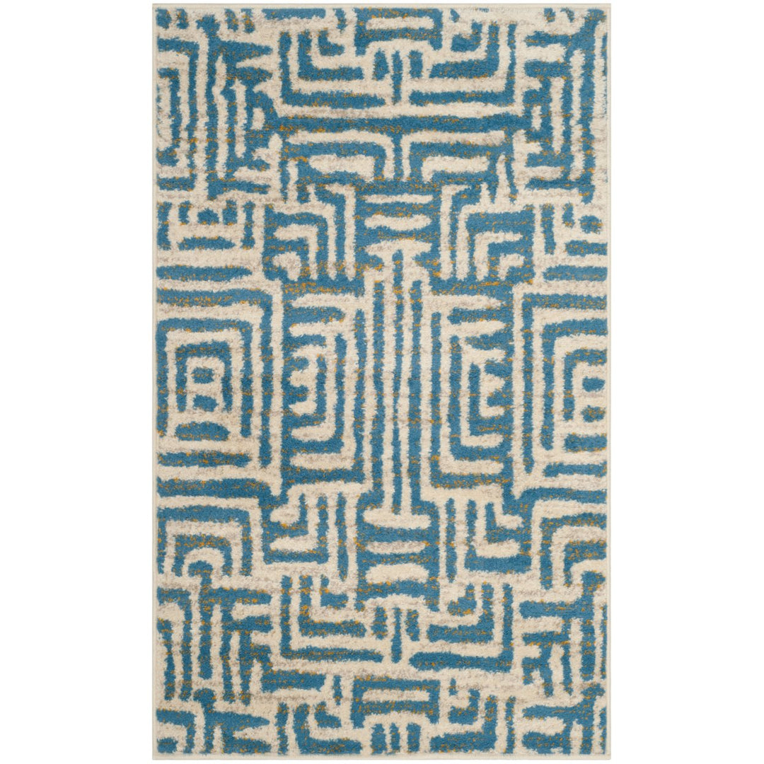 SAFAVIEH Amsterdam AMS106C Ivory / Light Blue Rug Image 1