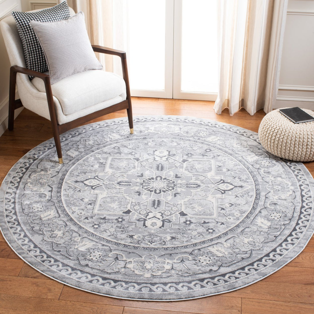 SAFAVIEH Alhambra Collection ALH610A Cream / Grey Rug Image 2