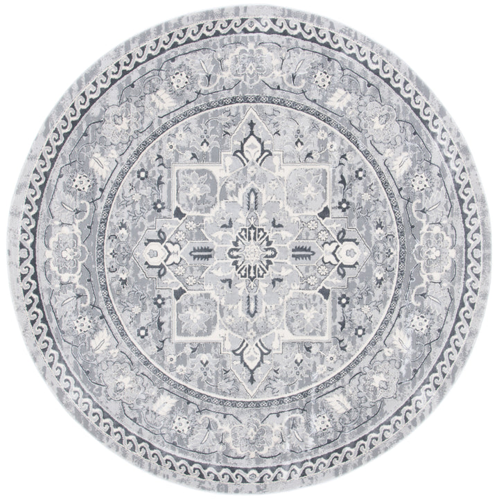 SAFAVIEH Alhambra Collection ALH610A Cream / Grey Rug Image 4