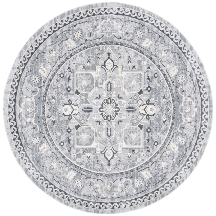 SAFAVIEH Alhambra Collection ALH610A Cream / Grey Rug Image 1