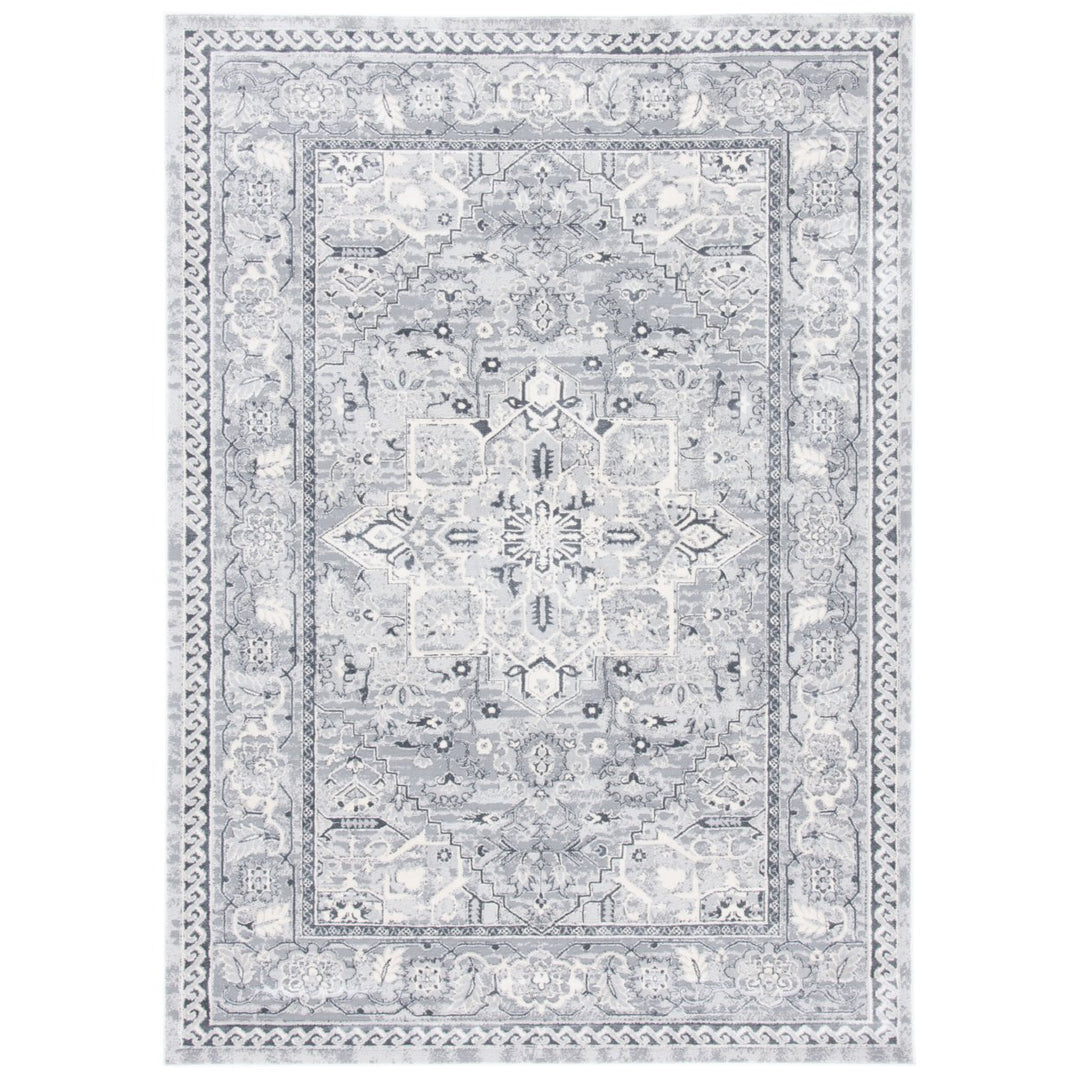 SAFAVIEH Alhambra Collection ALH610A Cream / Grey Rug Image 1