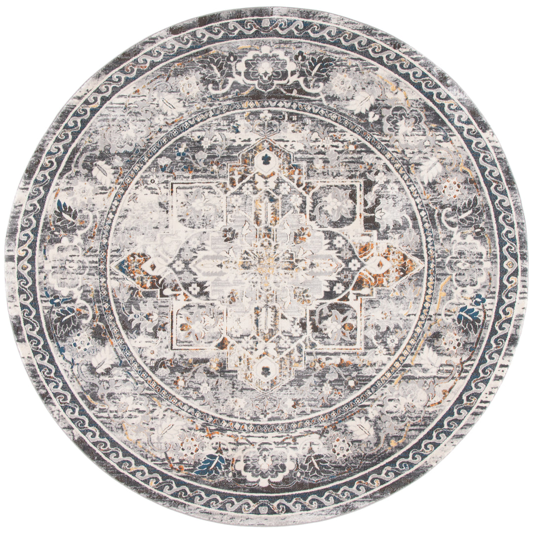 SAFAVIEH Alhambra Collection ALH610F Grey / Cream Rug Image 4