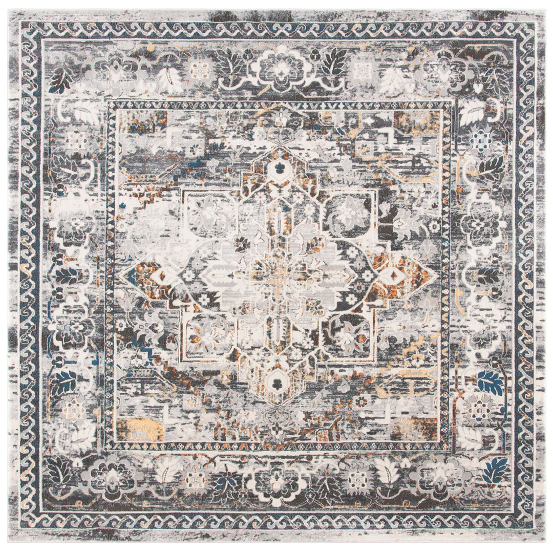 SAFAVIEH Alhambra Collection ALH610F Grey / Cream Rug Image 6