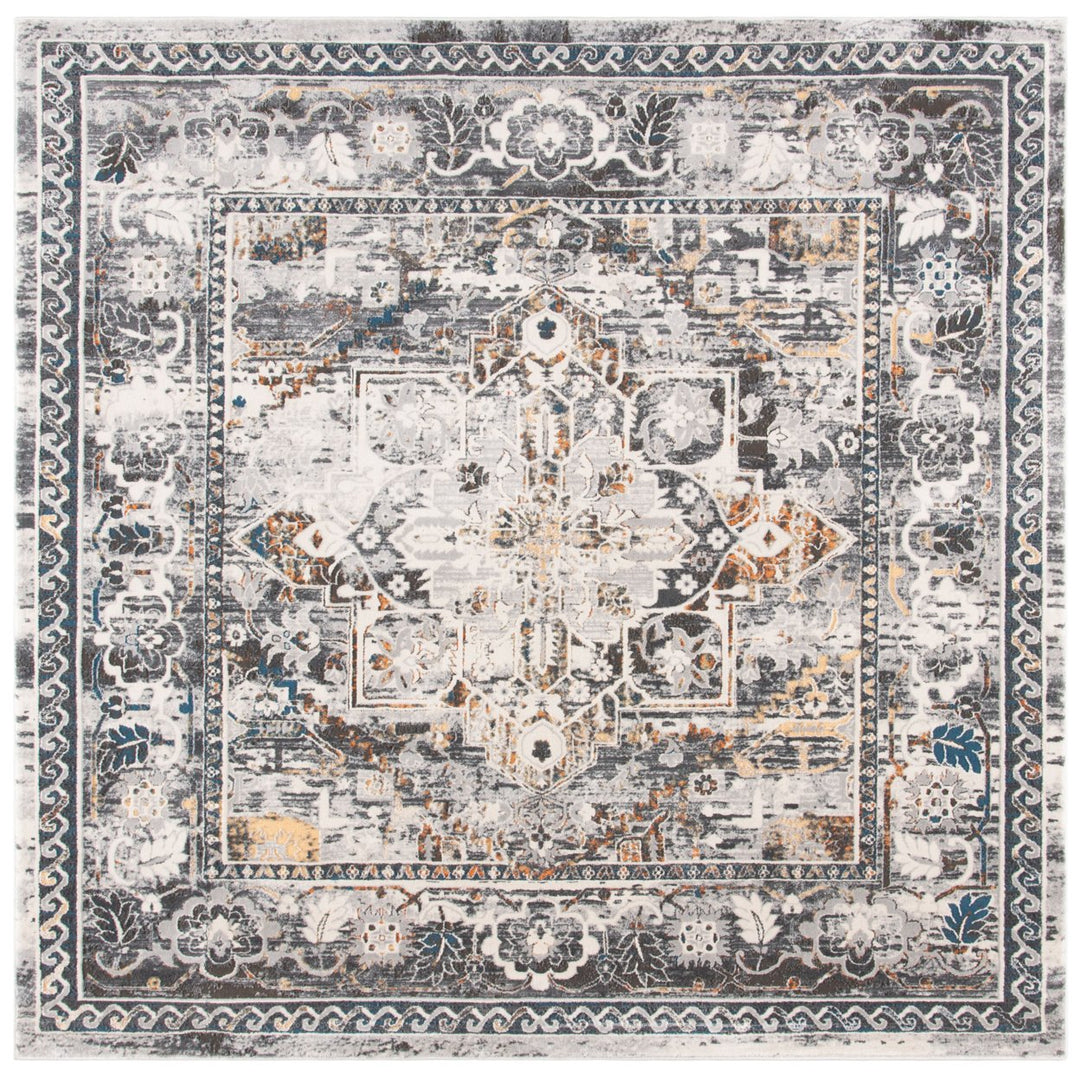 SAFAVIEH Alhambra Collection ALH610F Grey / Cream Rug Image 1