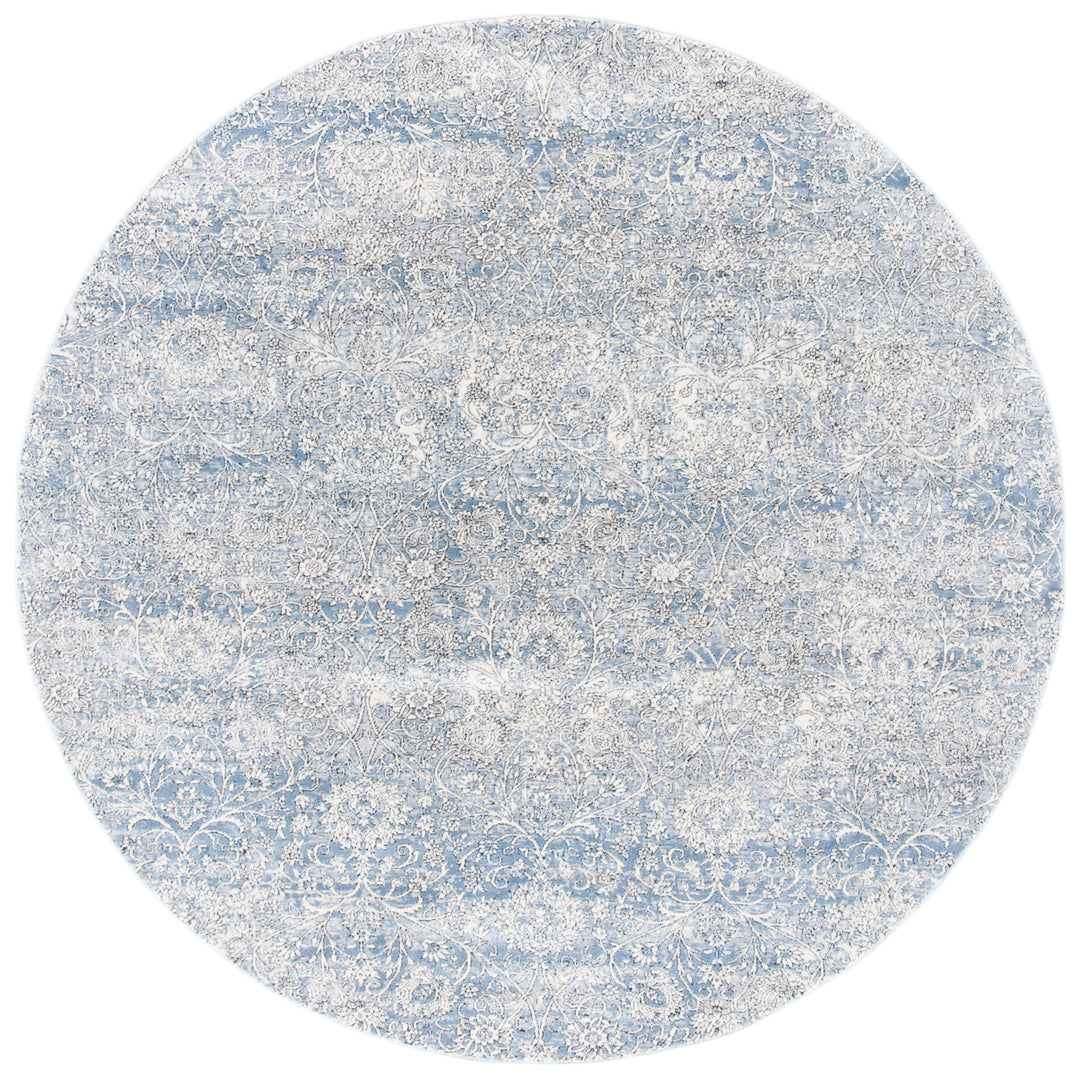 SAFAVIEH Alhambra Collection ALH617B Ivory / Blue Rug Image 4