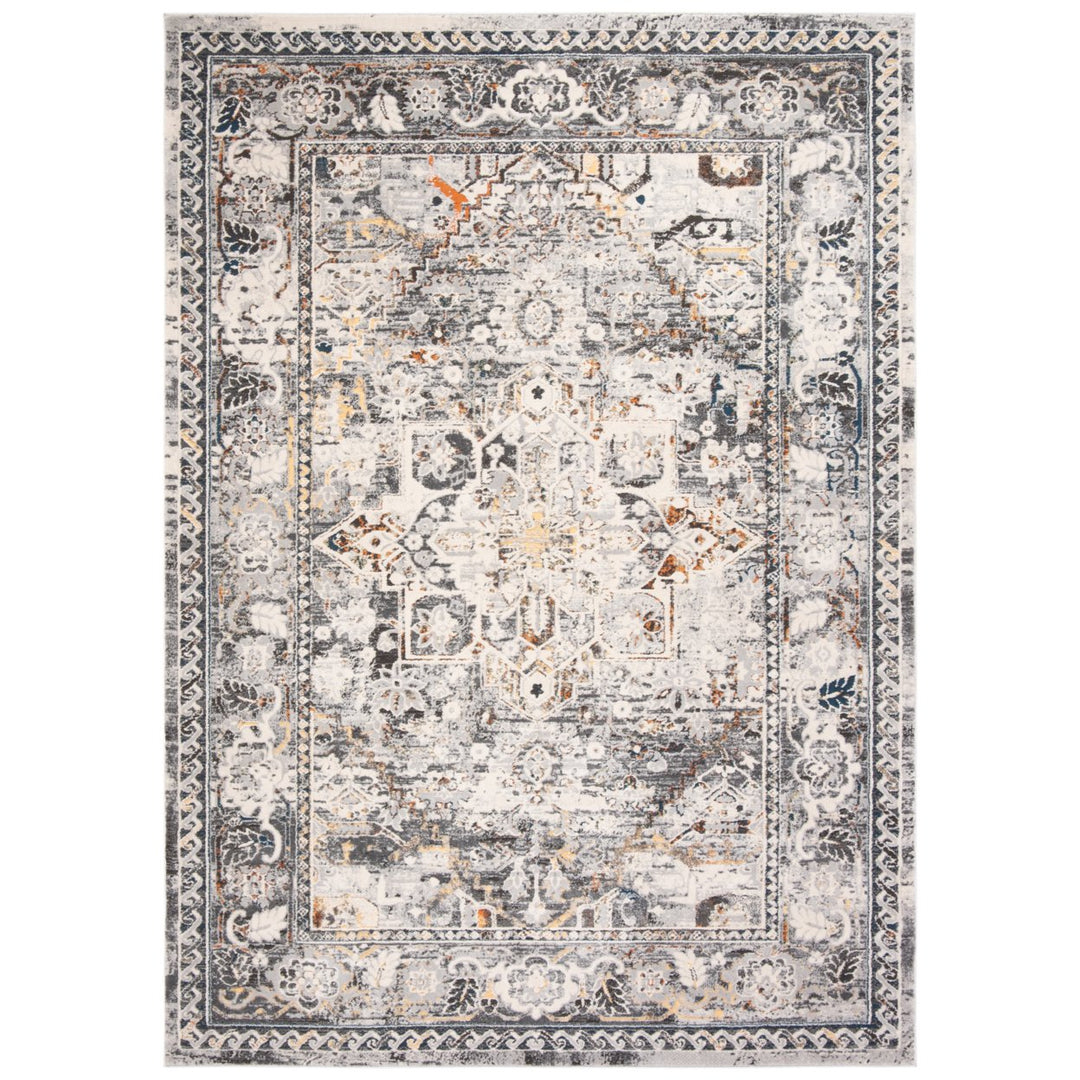 SAFAVIEH Alhambra Collection ALH610F Grey / Cream Rug Image 1