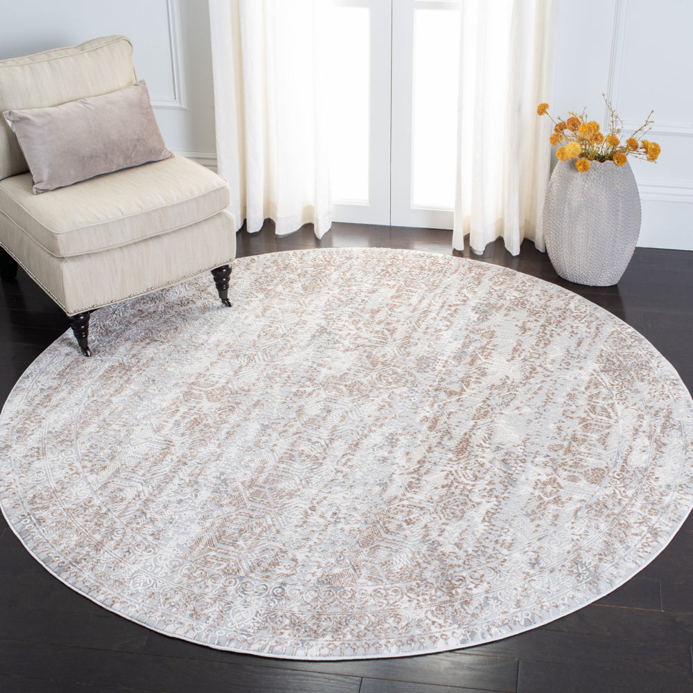 SAFAVIEH Alhambra Collection ALH625F Grey / Brown Rug Image 2