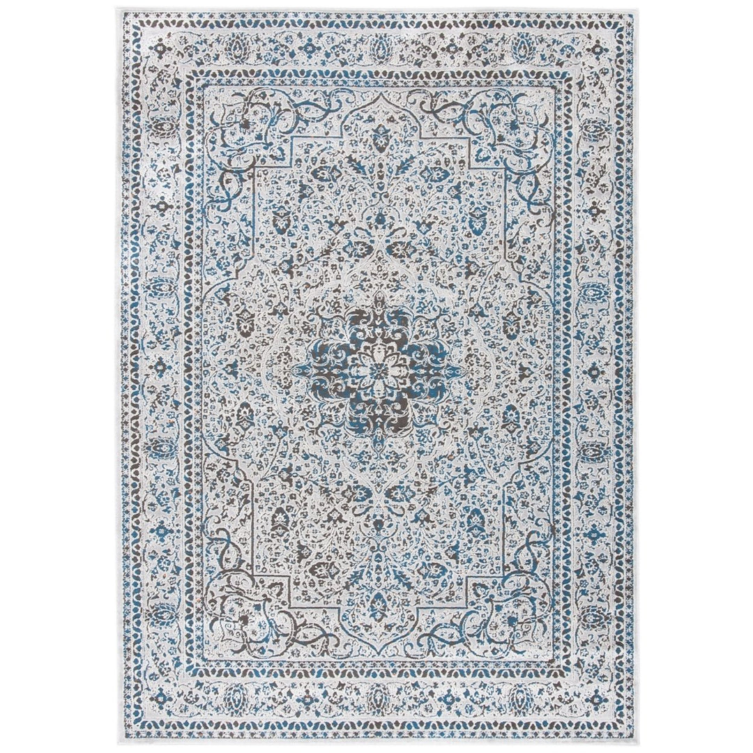 SAFAVIEH Alhambra ALH628F Light Grey / Navy Rug Image 1