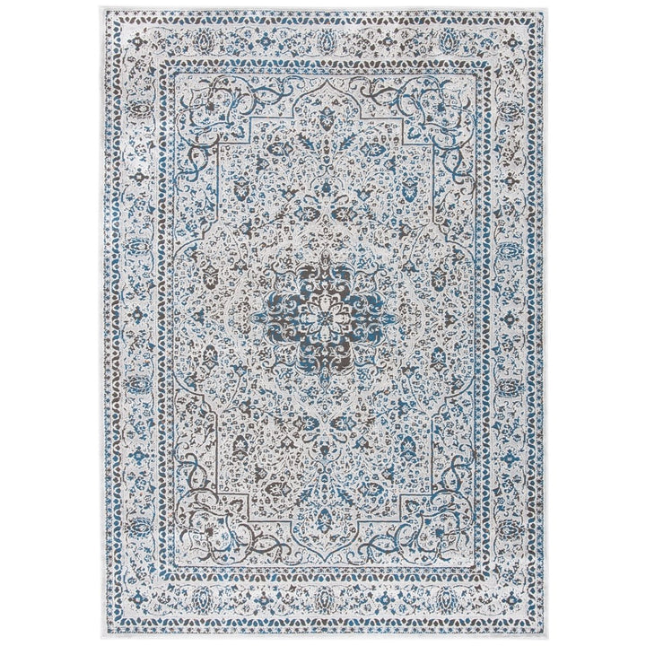 SAFAVIEH Alhambra ALH628F Light Grey / Navy Rug Image 1