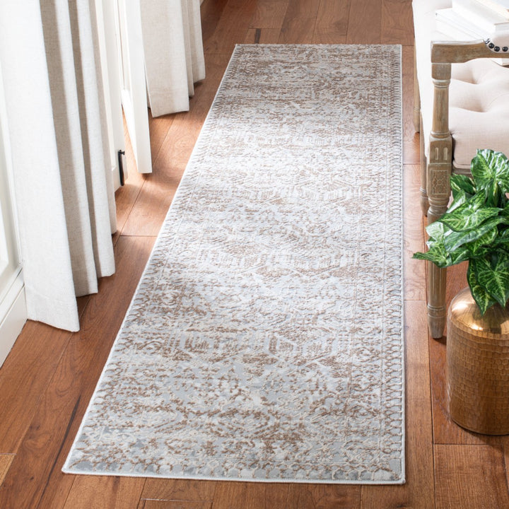 SAFAVIEH Alhambra Collection ALH625F Grey / Brown Rug Image 3