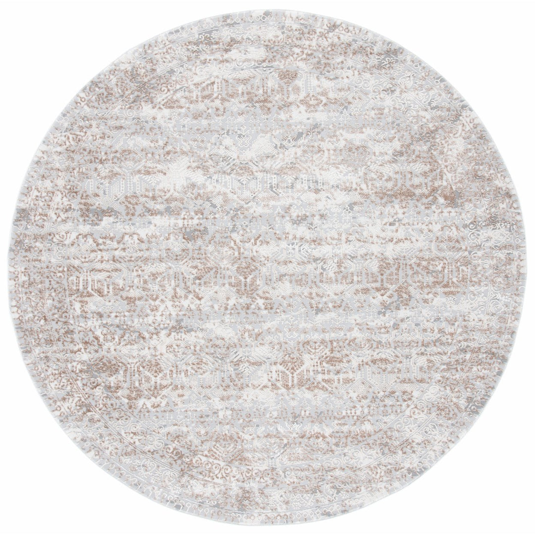 SAFAVIEH Alhambra Collection ALH625F Grey / Brown Rug Image 4