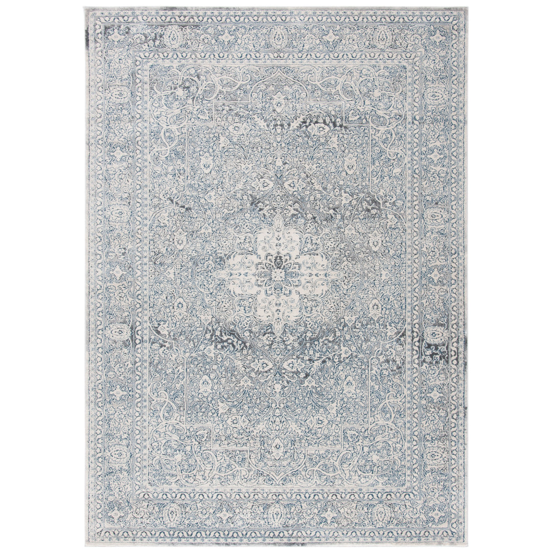 SAFAVIEH Alhambra Collection ALH628M Cream / Blue Rug Image 1