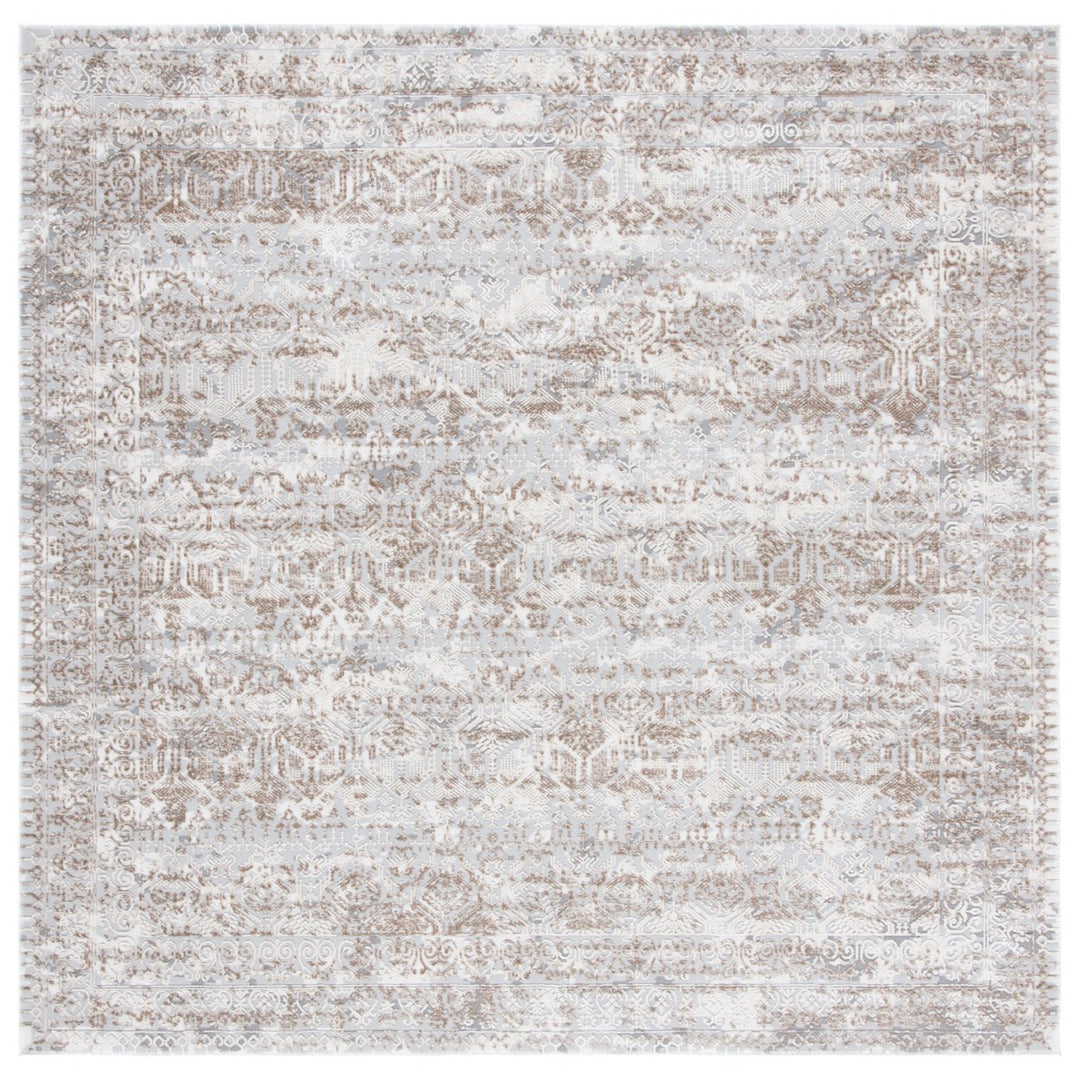 SAFAVIEH Alhambra Collection ALH625F Grey / Brown Rug Image 1