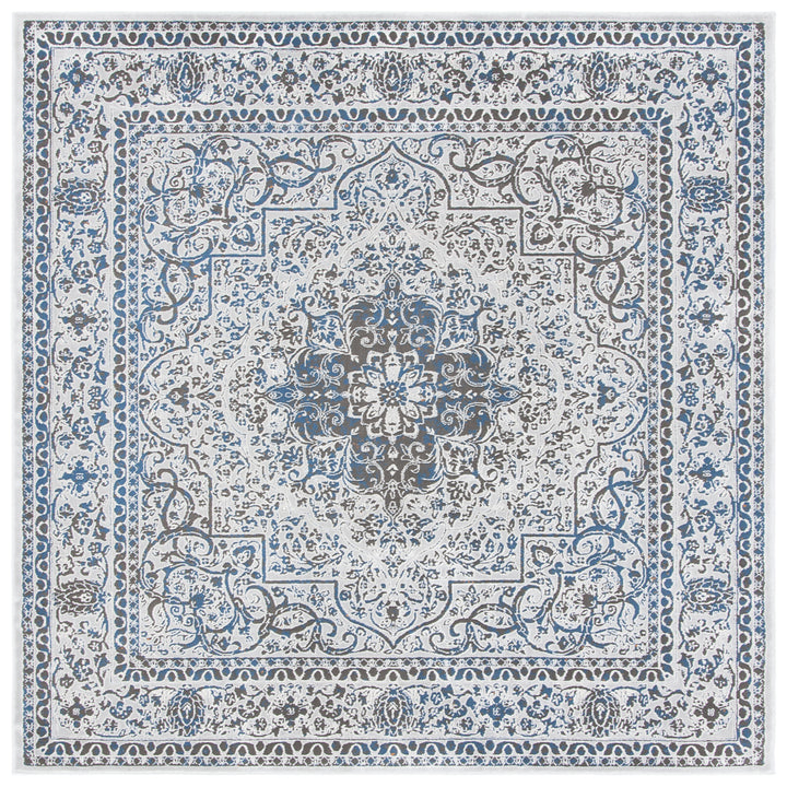 SAFAVIEH Alhambra ALH628F Light Grey / Navy Rug Image 6