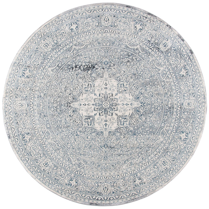 SAFAVIEH Alhambra Collection ALH628M Cream / Blue Rug Image 4