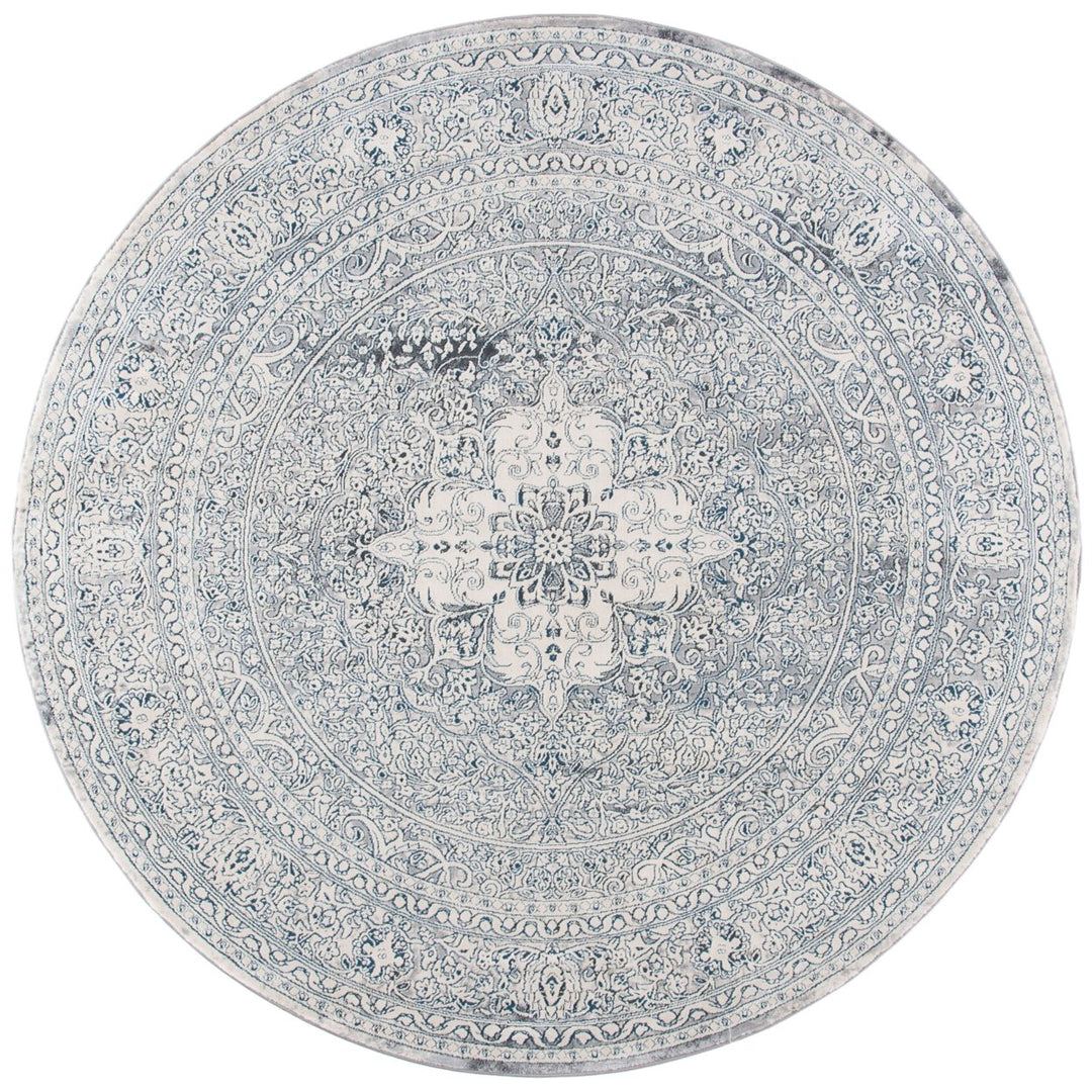 SAFAVIEH Alhambra Collection ALH628M Cream / Blue Rug Image 1