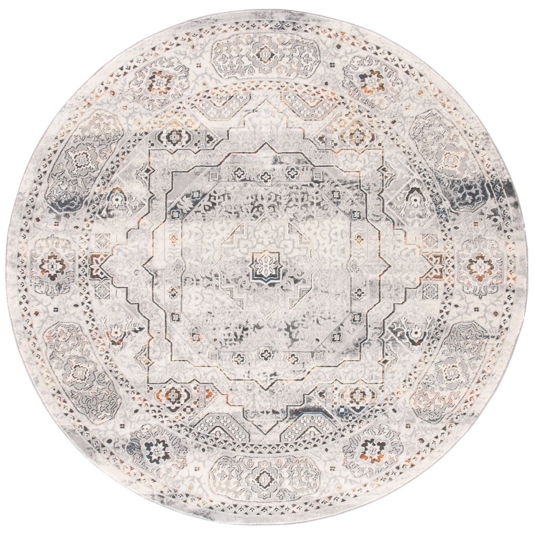 SAFAVIEH Alhambra Collection ALH629A Cream / Grey Rug Image 4