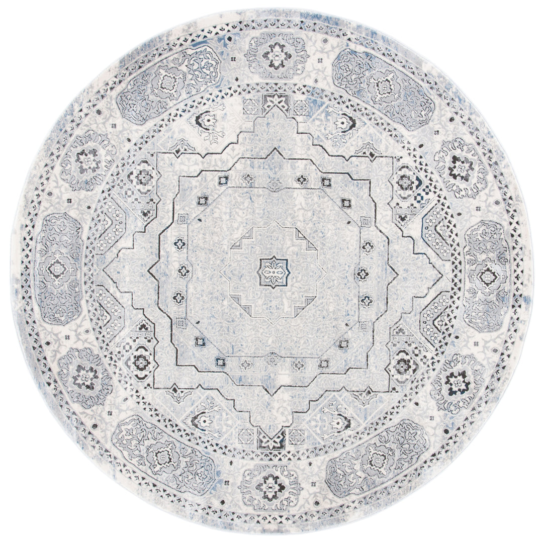 SAFAVIEH Alhambra Collection ALH629K Ivory / Grey Rug Image 4