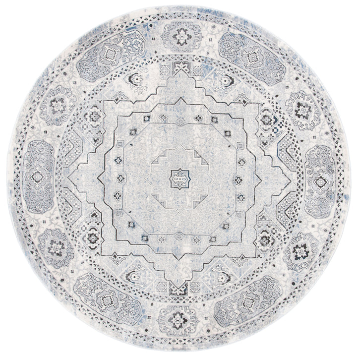 SAFAVIEH Alhambra Collection ALH629K Ivory / Grey Rug Image 4