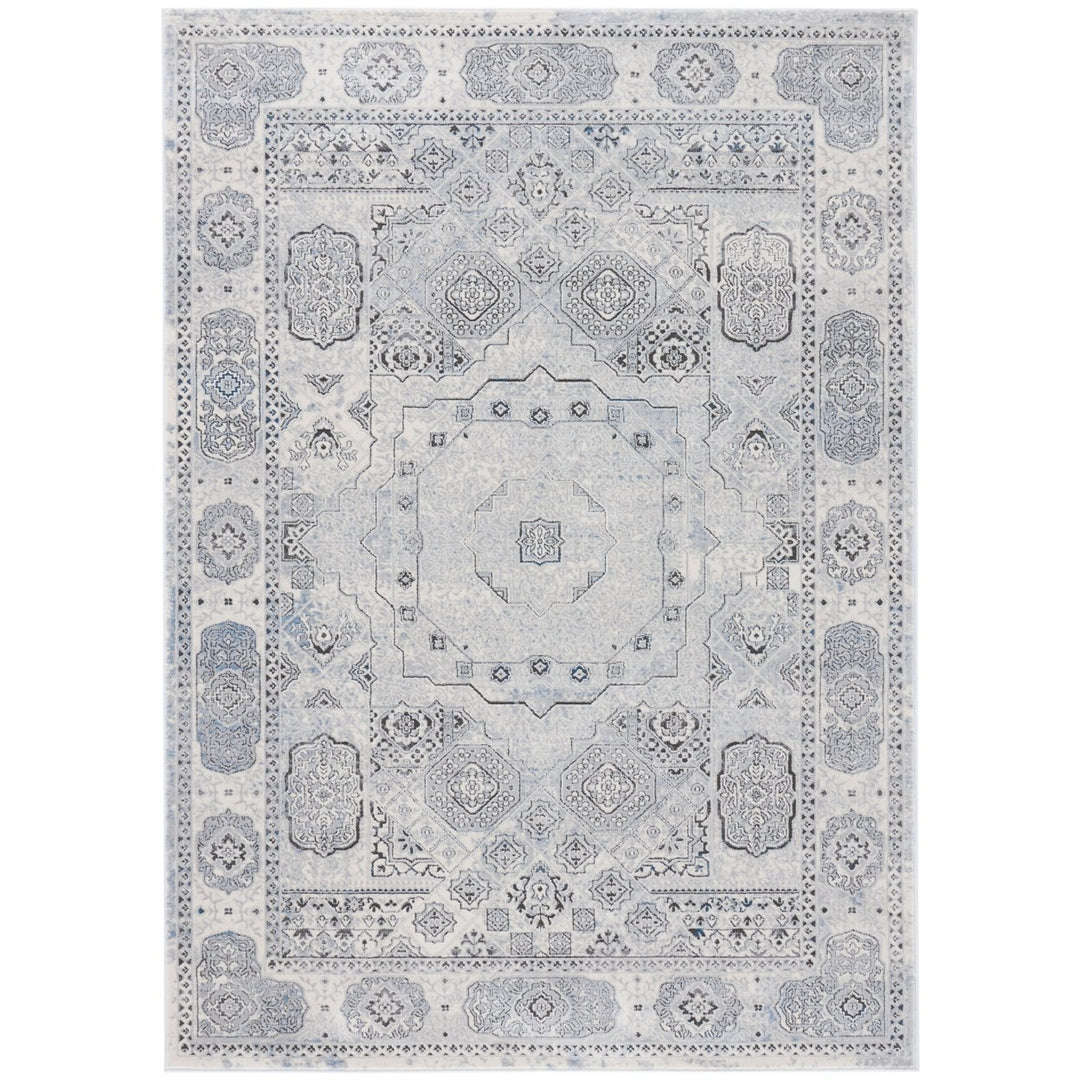 SAFAVIEH Alhambra Collection ALH629K Ivory / Grey Rug Image 1