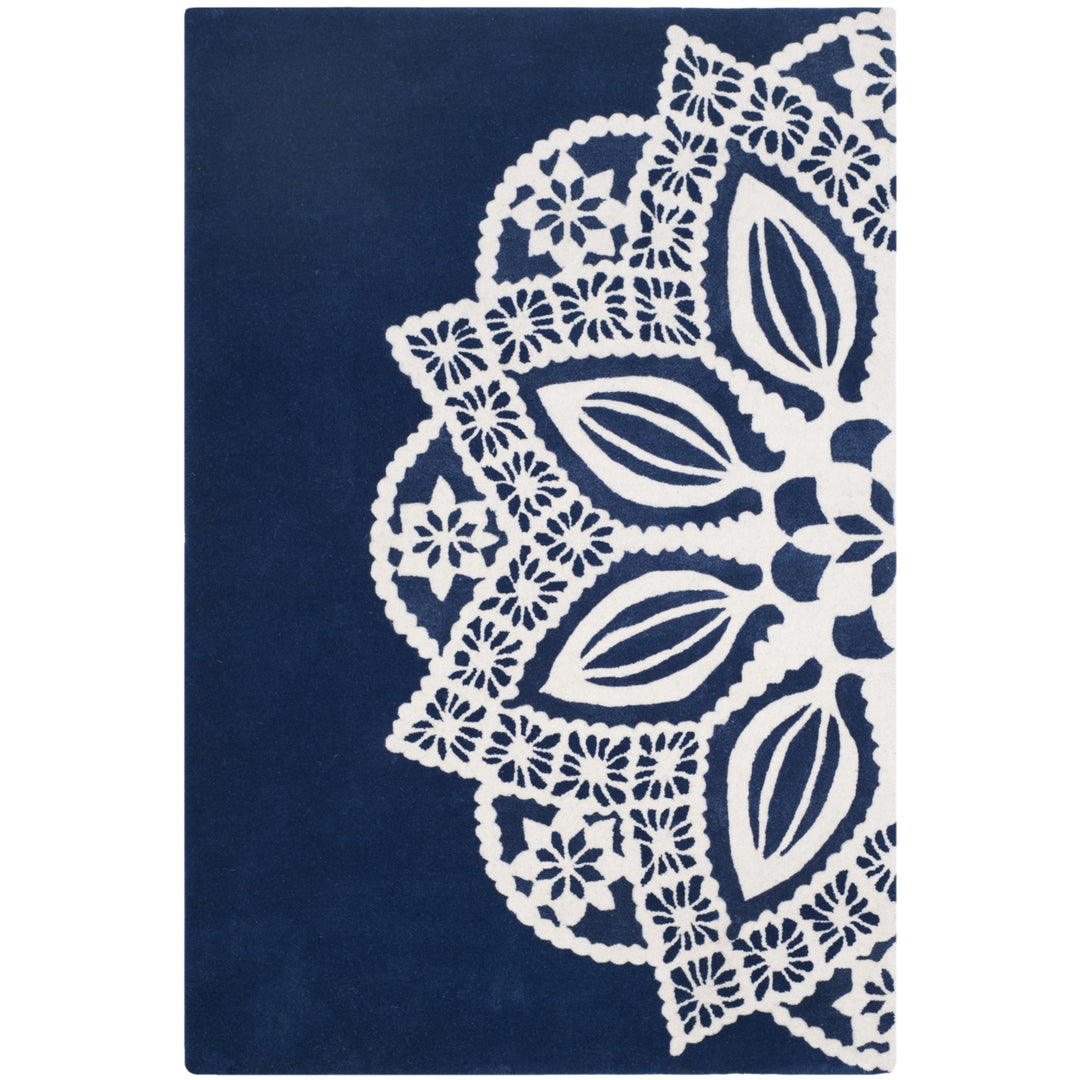 SAFAVIEH Allure ALR122A Handmade Navy / Ivory Rug Image 1