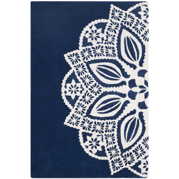 SAFAVIEH Allure ALR122A Handmade Navy / Ivory Rug Image 1