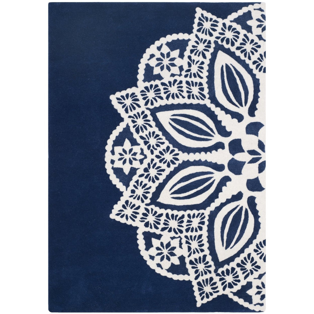 SAFAVIEH Allure ALR122A Handmade Navy / Ivory Rug Image 1