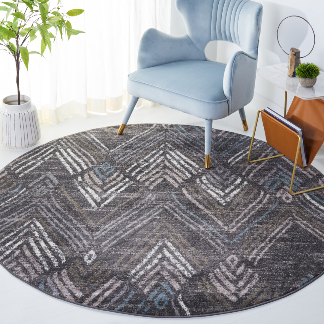 SAFAVIEH Amsterdam Collection AMS110F Dark Grey/Grey Rug Image 2