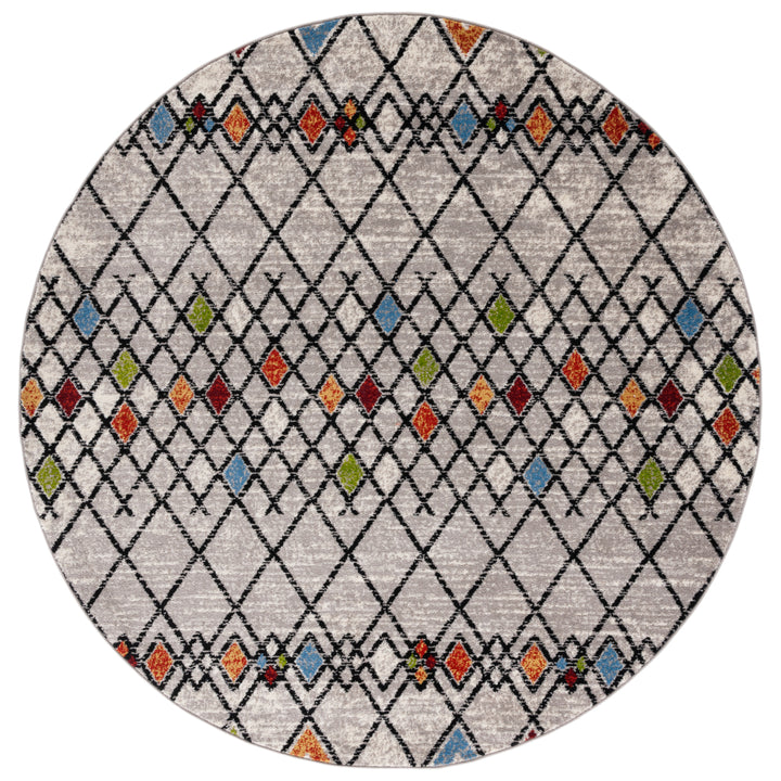 SAFAVIEH Amsterdam Collection AMS115B Beige / Blue Rug Image 4