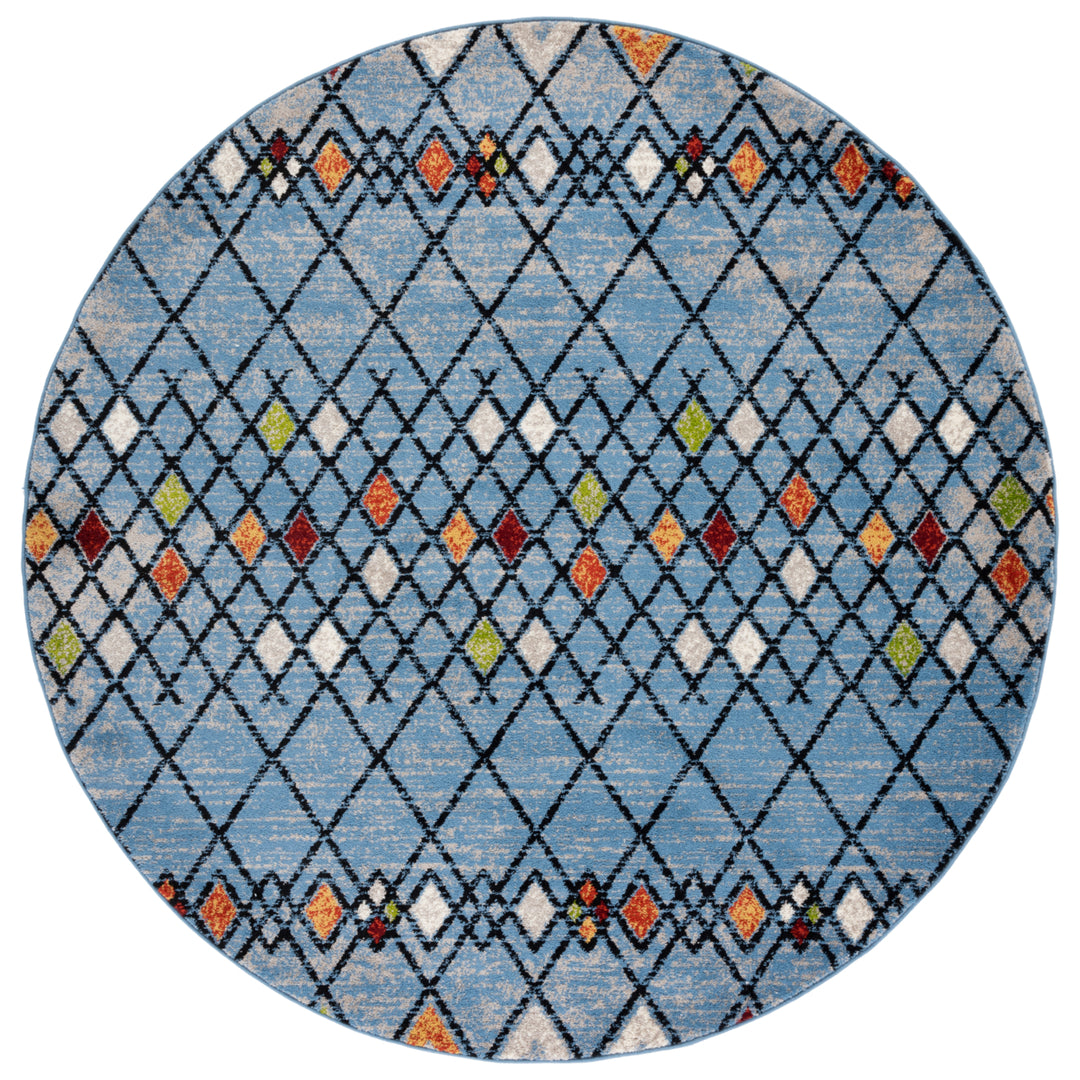 SAFAVIEH Amsterdam Collection AMS115M Blue / Ivory Rug Image 4