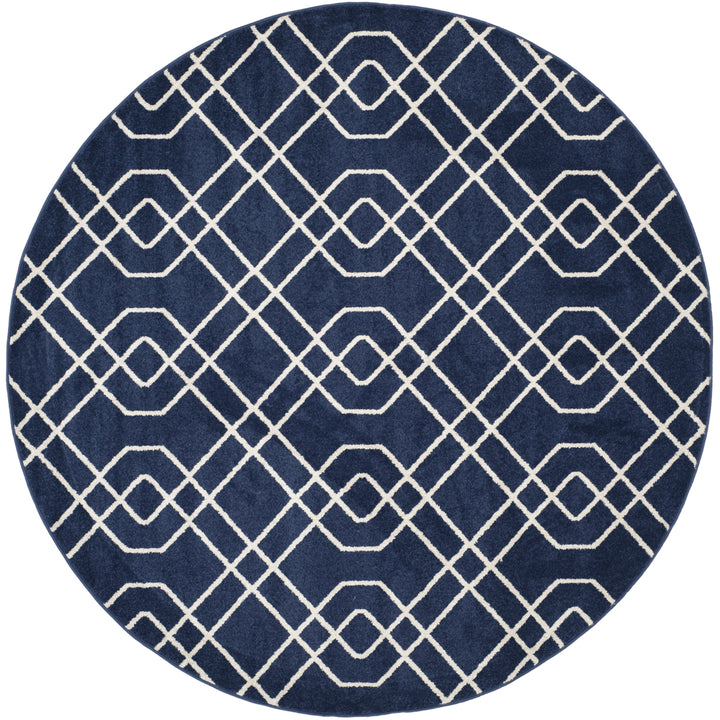 SAFAVIEH Amherst Collection AMT407P Navy / Beige Rug Image 3