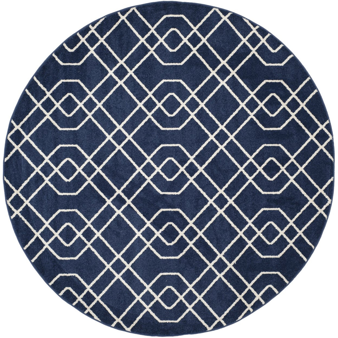 SAFAVIEH Amherst Collection AMT407P Navy / Beige Rug Image 1