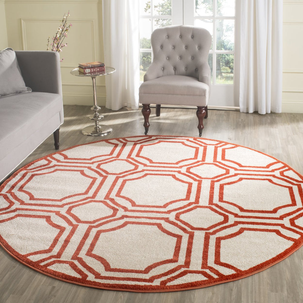 SAFAVIEH Amherst Collection AMT411F Ivory / Orange Rug Image 2